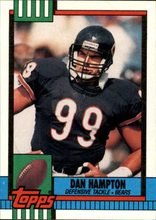 1990 Topps Football #377 Dan Hampton  Chicago Bears  Image 1