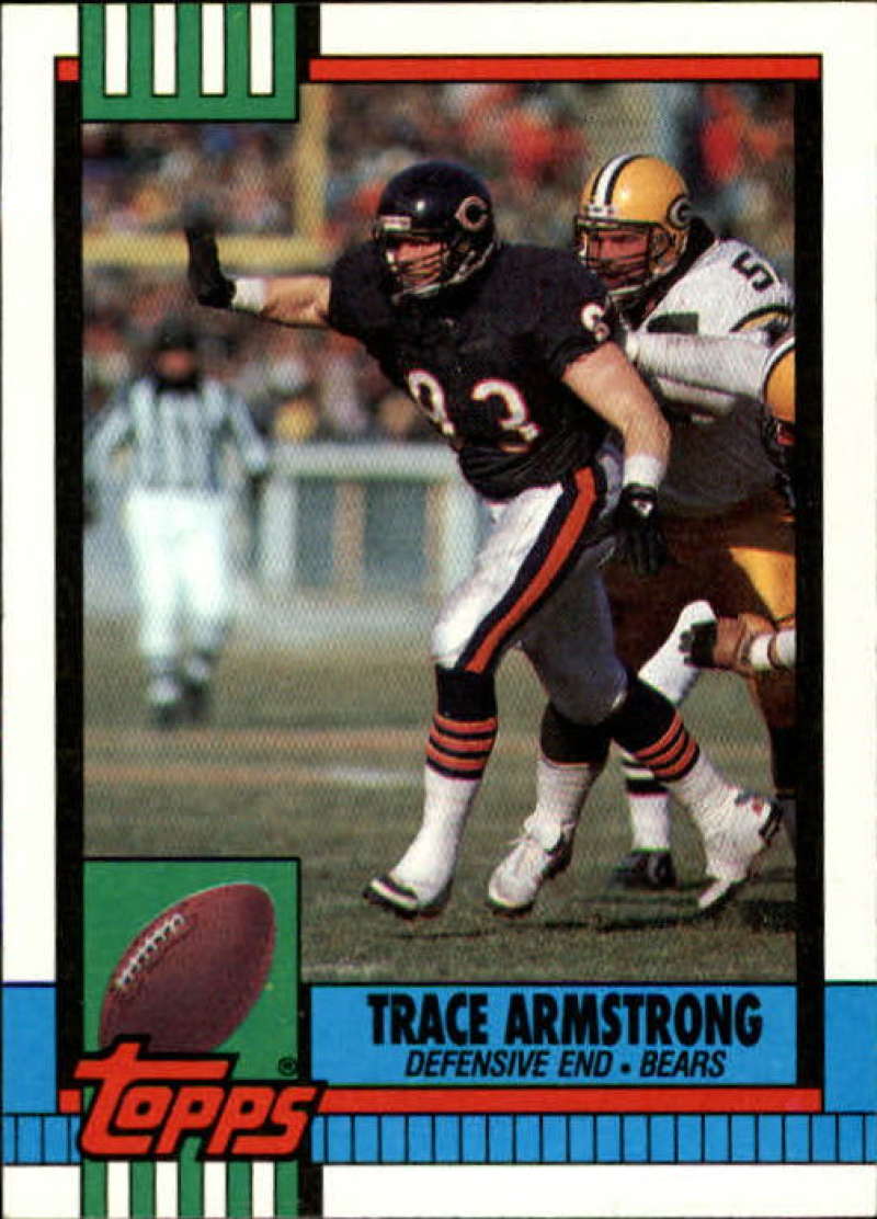 1990 Topps Football #380 Trace Armstrong Chicago Bears Image 1