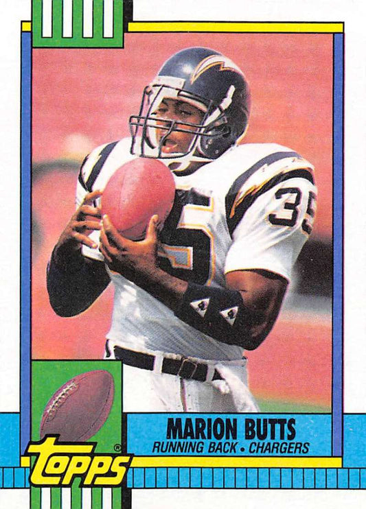 1990 Topps Football #383 Marion Butts  San Diego Chargers  Image 1