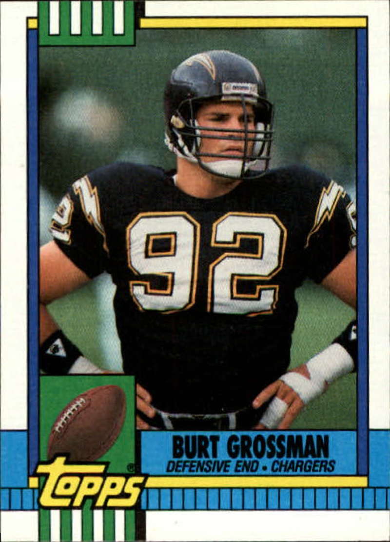 1990 Topps Football #384 Burt Grossman San Diego Chargers Image 1