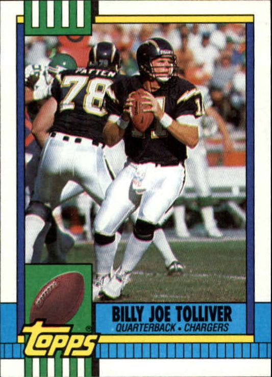 1990 Topps Football #387 Billy Joe Tolliver  San Diego Chargers  Image 1