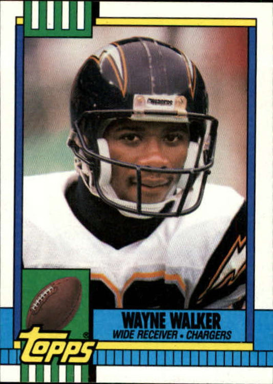 1990 Topps Football #392 Wayne Walker  RC Rookie San Diego Chargers  Image 1