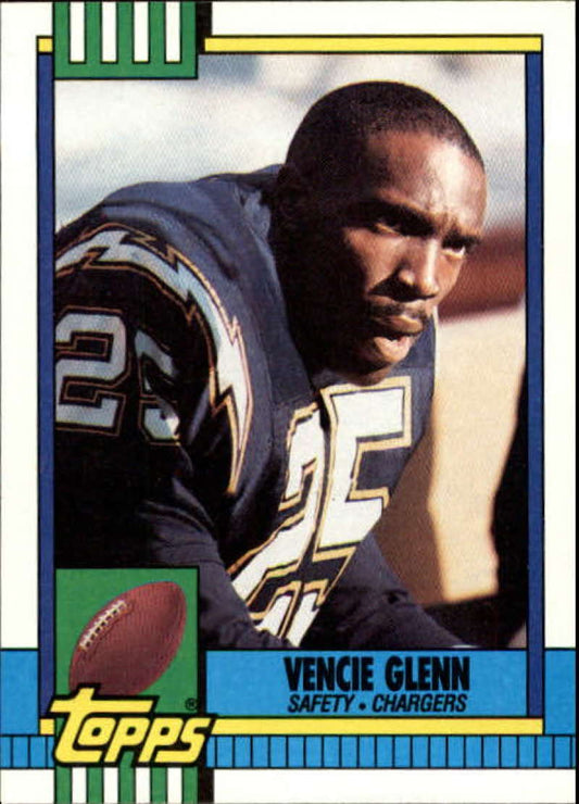 1990 Topps Football #394 Vencie Glenn  San Diego Chargers  Image 1