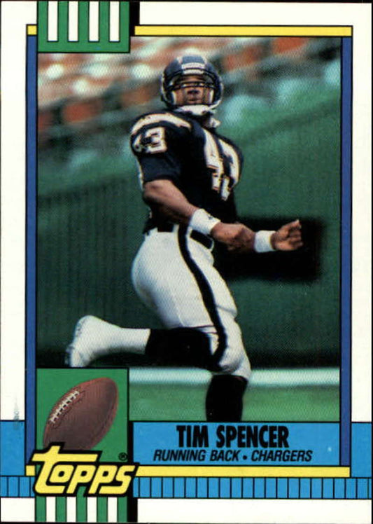 1990 Topps Football #395 Tim Spencer  San Diego Chargers  Image 1