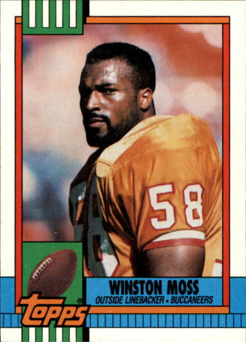 1990 Topps Football #415 Winston Moss RC Rookie Tampa Bay Buccaneers Image 1