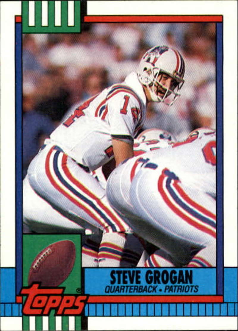 1990 Topps Football #418 Steve Grogan New England Patriots Image 1