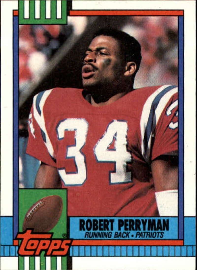 1990 Topps Football #420 Robert Perryman New England Patriots Image 1