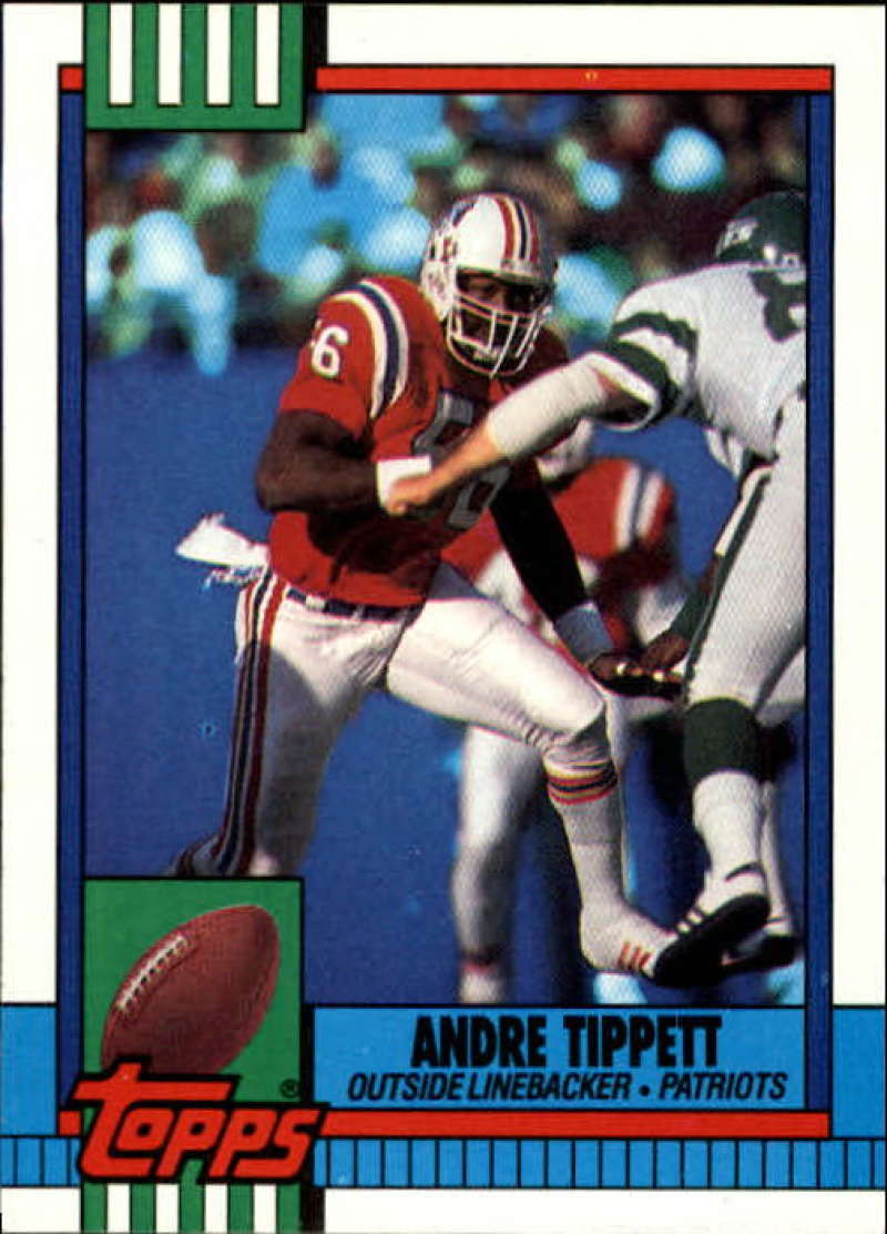 1990 Topps Football #421 Andre Tippett New England Patriots Image 1