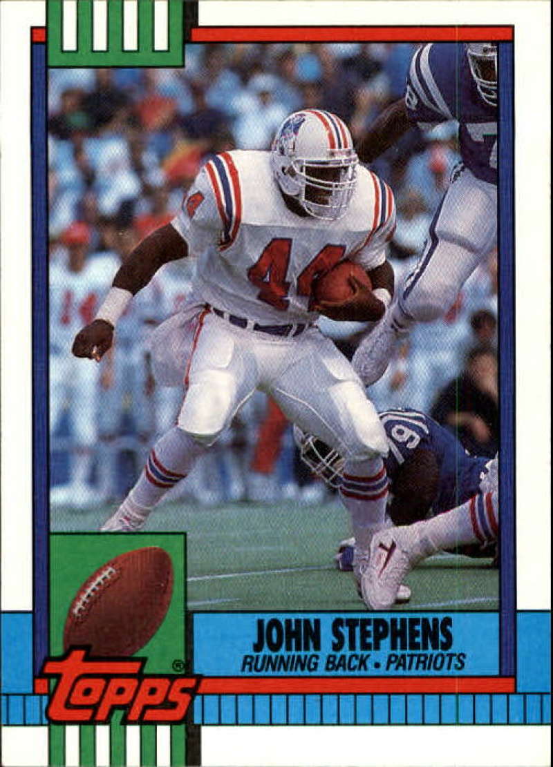 1990 Topps Football #427 John Stephens New England Patriots Image 1