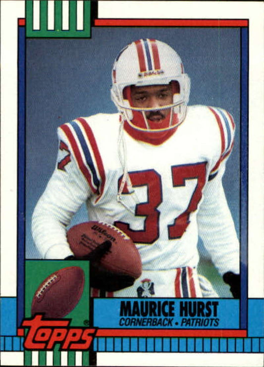 1990 Topps Football #429 Maurice Hurst  RC Rookie New England Patriots  Image 1