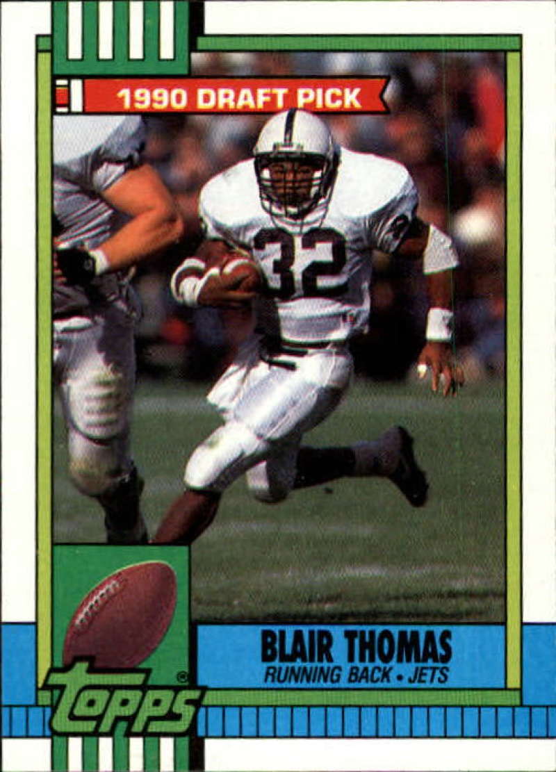 1990 Topps Football #448 Blair Thomas DPK RC Rookie New York Jets Image 1