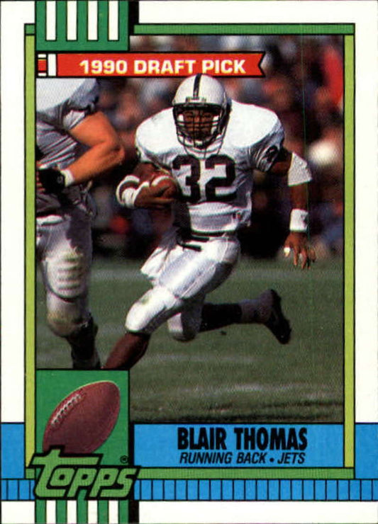 1990 Topps Football #448 Blair Thomas DPK  RC Rookie New York Jets  Image 1