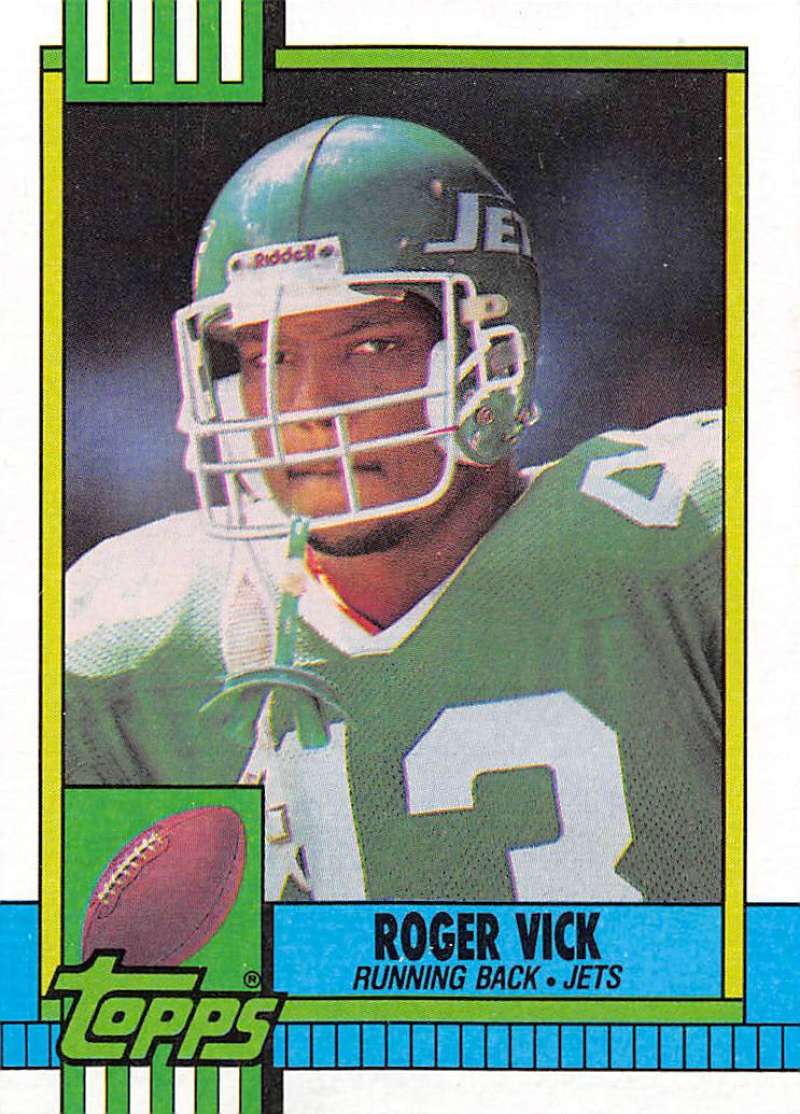 1990 Topps Football #456 Roger Vick New York Jets Image 1