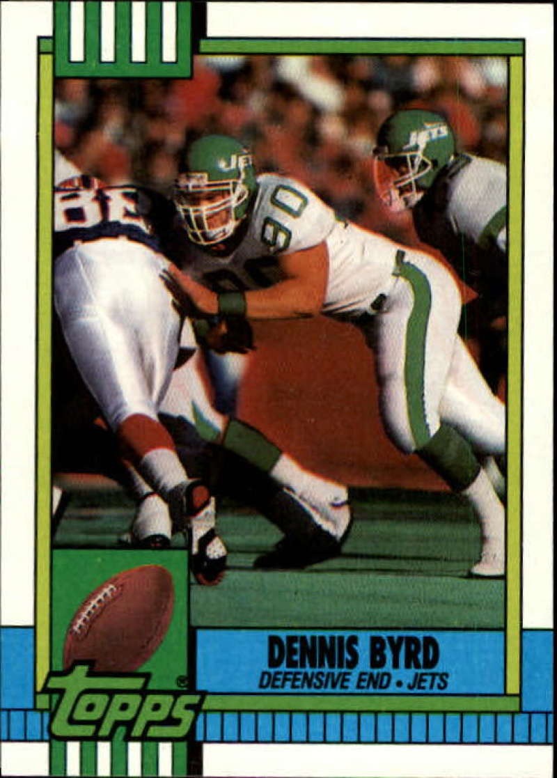 1990 Topps Football #458 Dennis Byrd RC Rookie New York Jets Image 1
