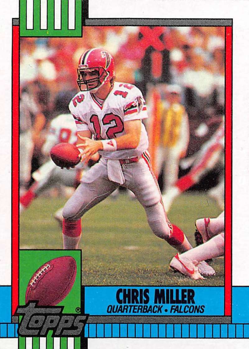1990 Topps Football #472 Chris Miller Atlanta Falcons Image 1