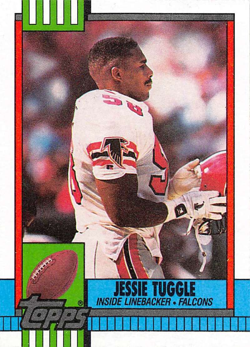 1990 Topps Football #479 Jessie Tuggle RC Rookie Atlanta Falcons Image 1