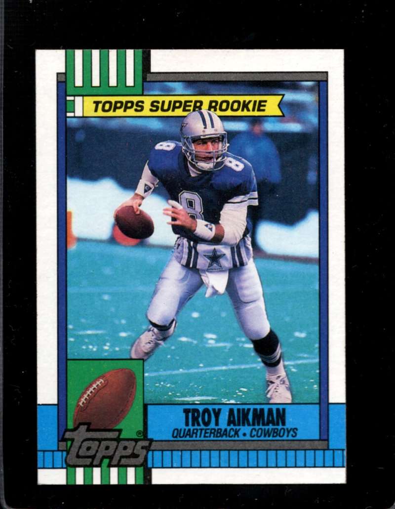 1990 Topps Football #482 Troy Aikman SR RC Rookie Dallas Cowboys Image 1