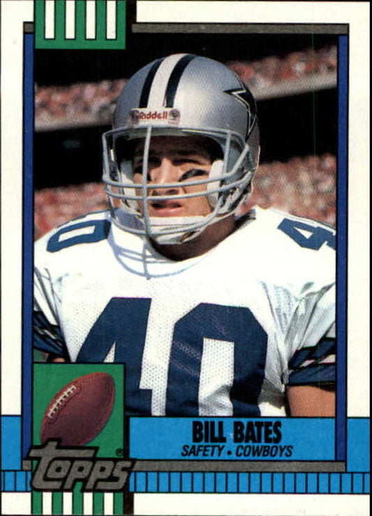 1990 Topps Football #490 Bill Bates  Dallas Cowboys  Image 1
