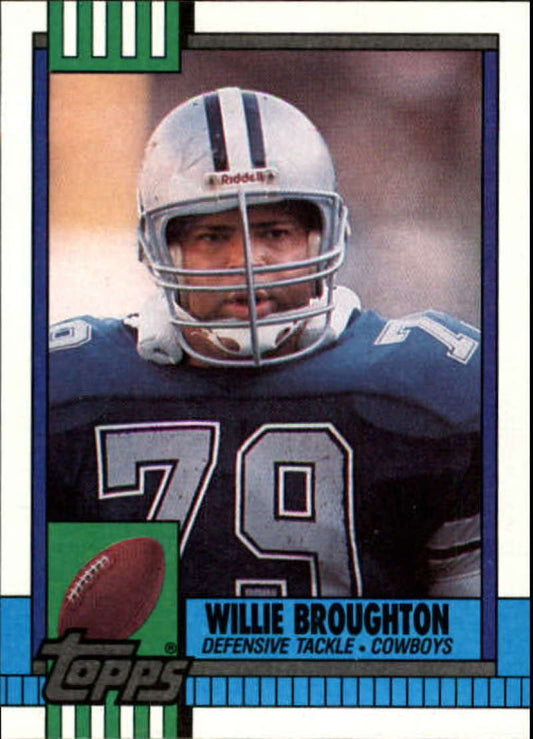 1990 Topps Football #496 Willie Broughton  Dallas Cowboys  Image 1