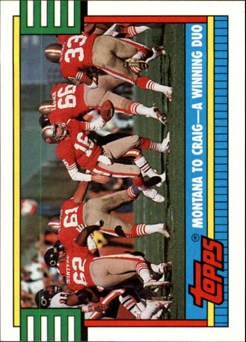 1990 Topps Football #515 Joe Montana/Roger Craig TL San Francisco 49ers Image 1