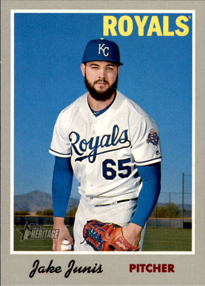 2019 Topps Heritage Baseball #16 Jake Junis Kansas City Royals V92435 Image 1