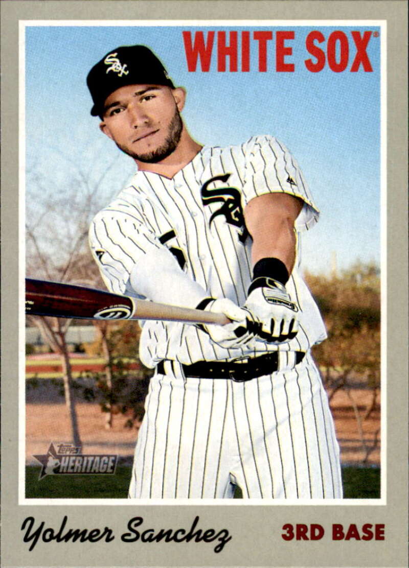 2019 Topps Heritage Baseball #91 Yolmer Sanchez Chicago White Sox V92461 Image 1