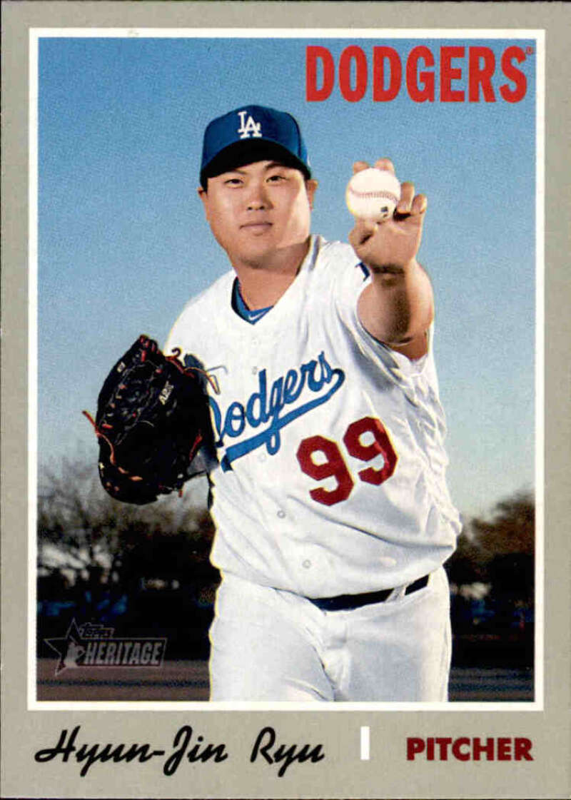 2019 Topps Heritage Baseball #212 Hyun-Jin Ryu Los Angeles Dodgers V92511 Image 1