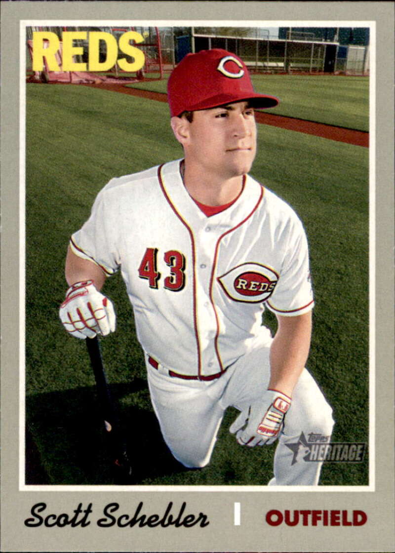 2019 Topps Heritage Baseball #225 Scott Schebler Cincinnati Reds V92521 Image 1
