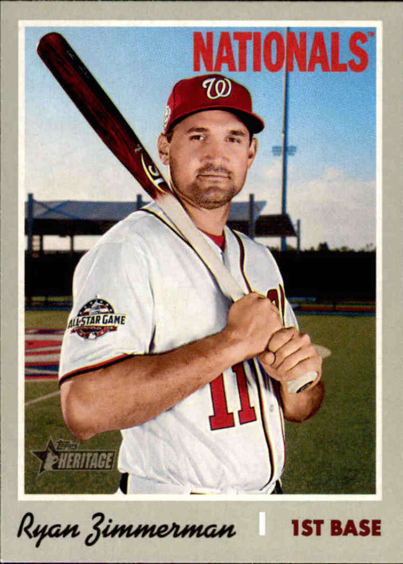2019 Topps Heritage Baseball #235 Ryan Zimmerman Washington Nationals V92527 Image 1
