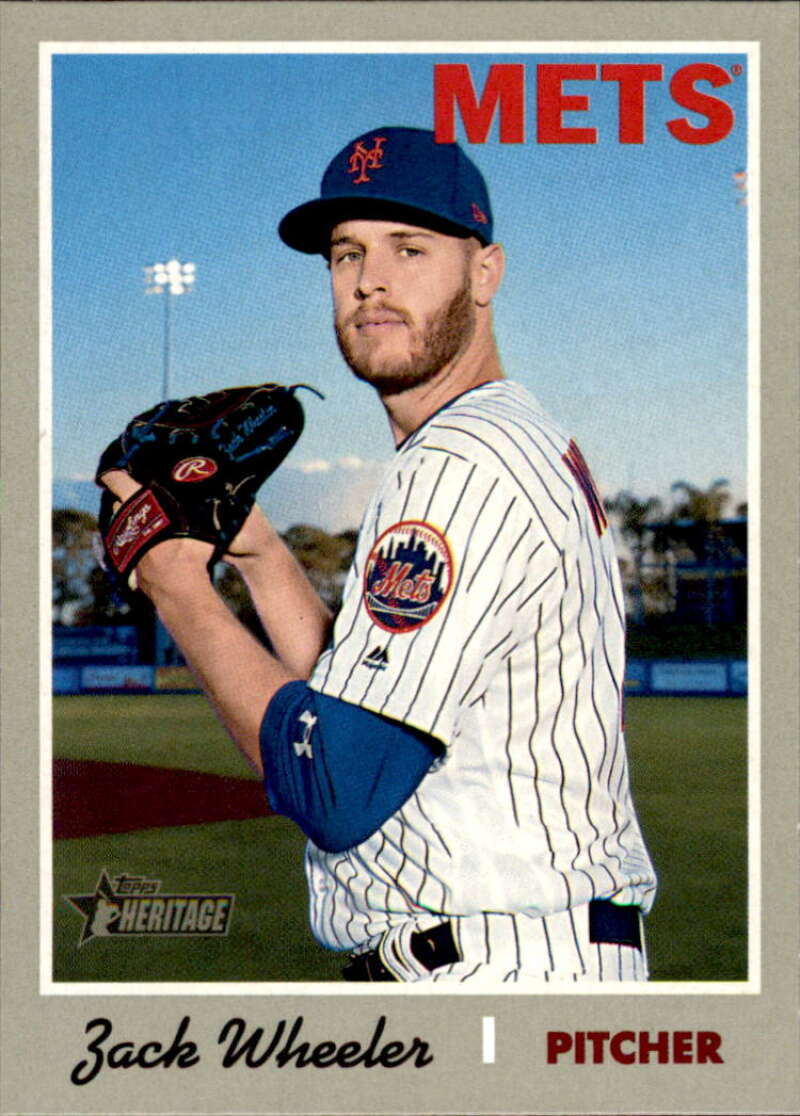 2019 Topps Heritage Baseball #300 Zack Wheeler New York Mets V92556 Image 1