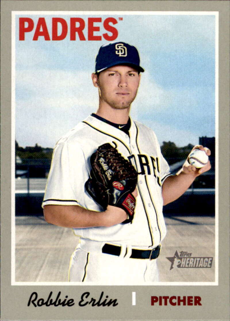 2019 Topps Heritage Baseball #329 Robbie Erlin San Diego Padres V92562 Image 1