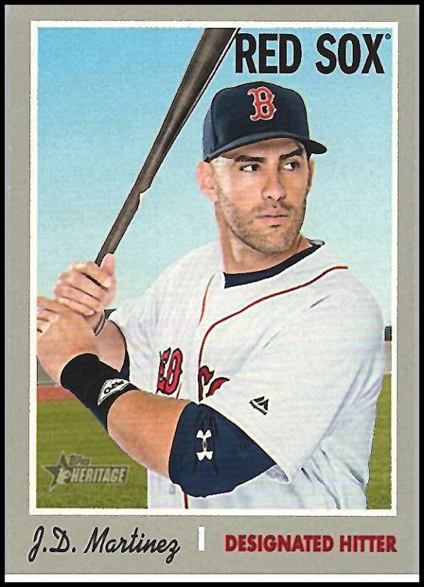 2019 Topps Heritage Baseball #475 J.D. Martinez SP Boston Red Sox V92590 Image 1