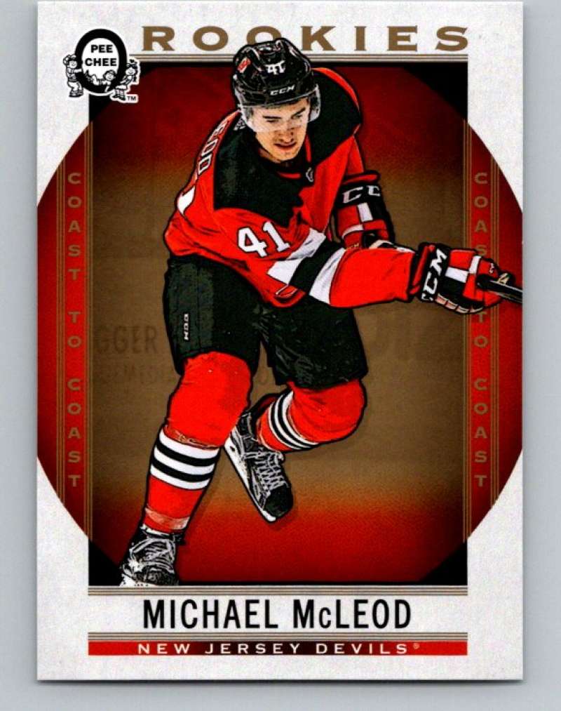 2018-19 OPC Coast to Coast #166 Michael McLeod RC Rookie SP Devils V93369 Image 1