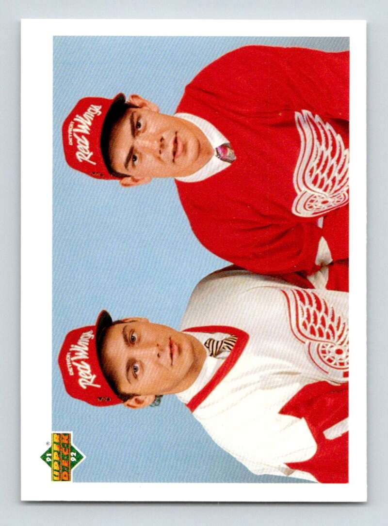 1991-92 Upper Deck #63 Martin Lapointe/Jamie Pushor Detroit Red Wings Image 1
