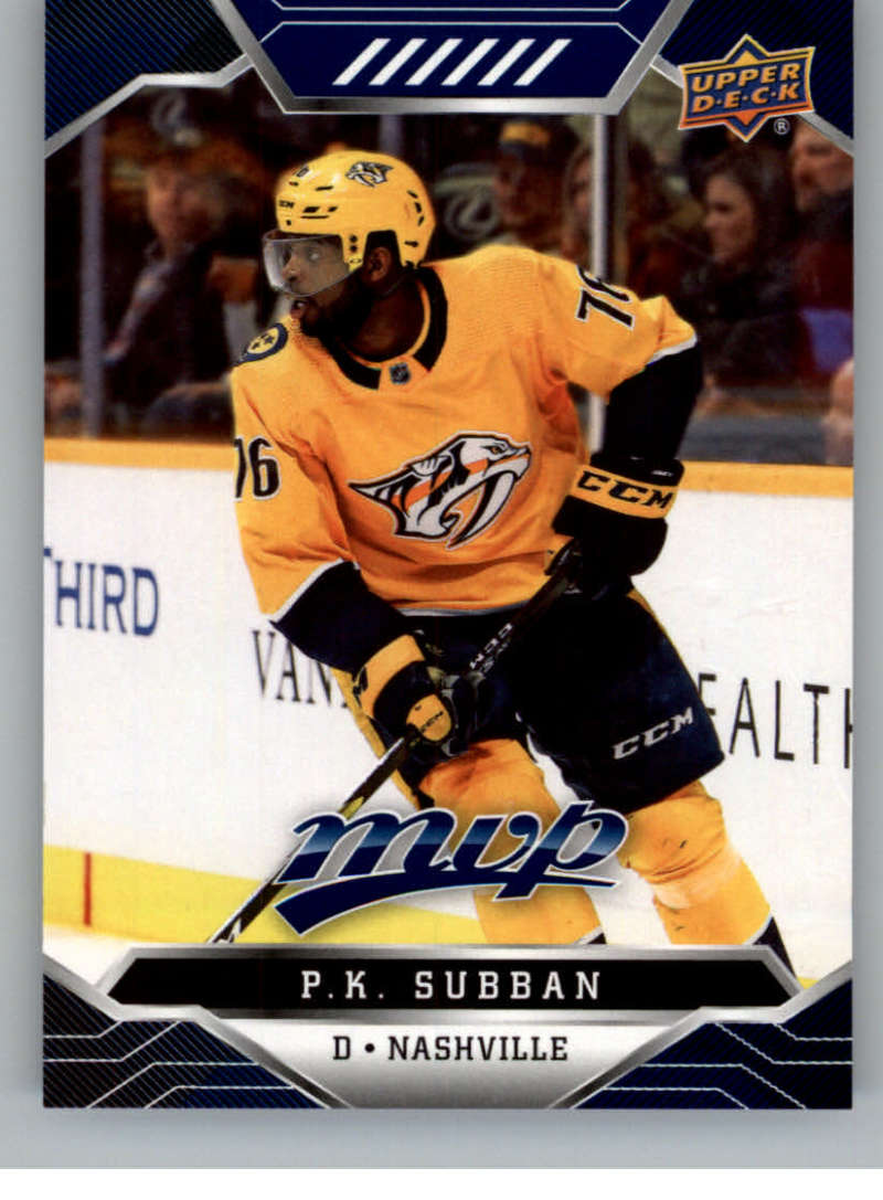2019-20 Upper Deck MVP Blue #165 P.K. Subban Nashville Predators V93707 Image 1