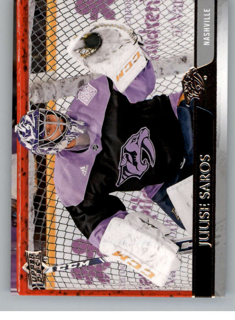 2020-21 Upper Deck Hockey #107 Juuse Saros Nashville Predators Image 1