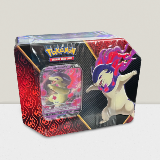 Pokemon TCG: Divergent Powers Tin (Hisuian Typhlosion V) - Packs Plus Foil Card