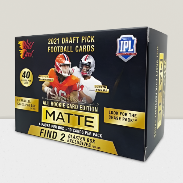 2021 Wild Card Draft Picks Football Matte Black Hobby Box - 2 EXCLUSIVES - 8 PARALLELS