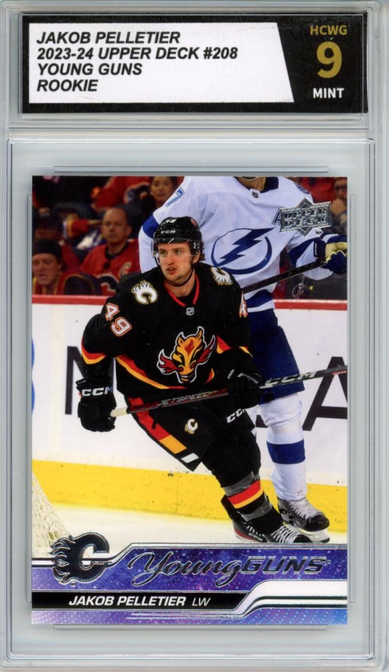 2023-24 Upper Deck #208 Jakob Pelletier Young Guns YG Graded Mint HCWG 9 Image 1