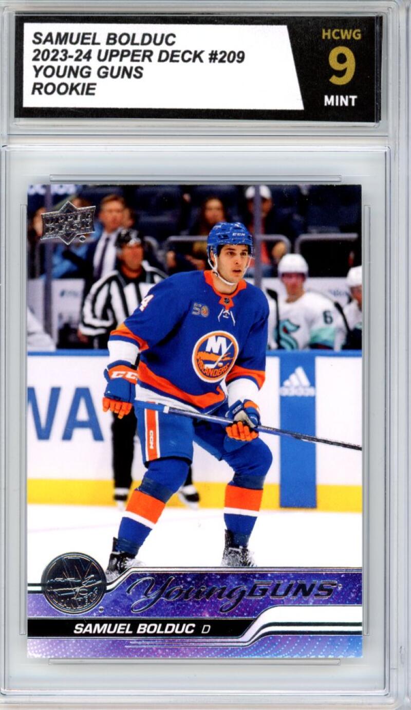 2023-24 Upper Deck #209 Samuel Bolduc Young Guns YG Graded Mint HCWG 9 Image 1