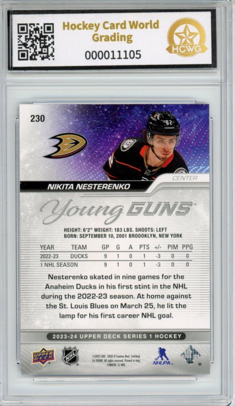 2023-24 Upper Deck #230 Nikita Nesterenko Young Guns YG Graded NM Mint HCWG 8 Image 2