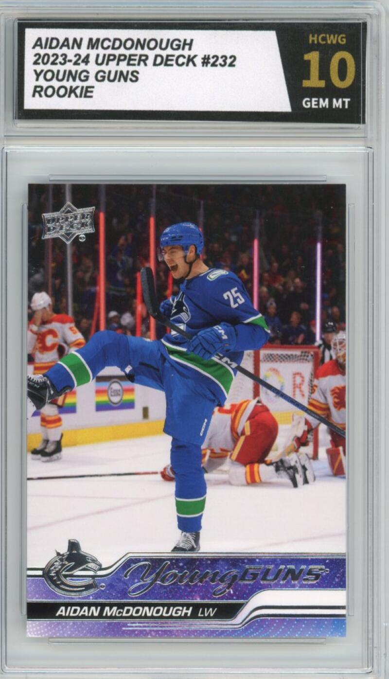 2023-24 Upper Deck #232 Aidan McDonough Young Guns YG Graded Gem Mint HCWG 10 Image 1