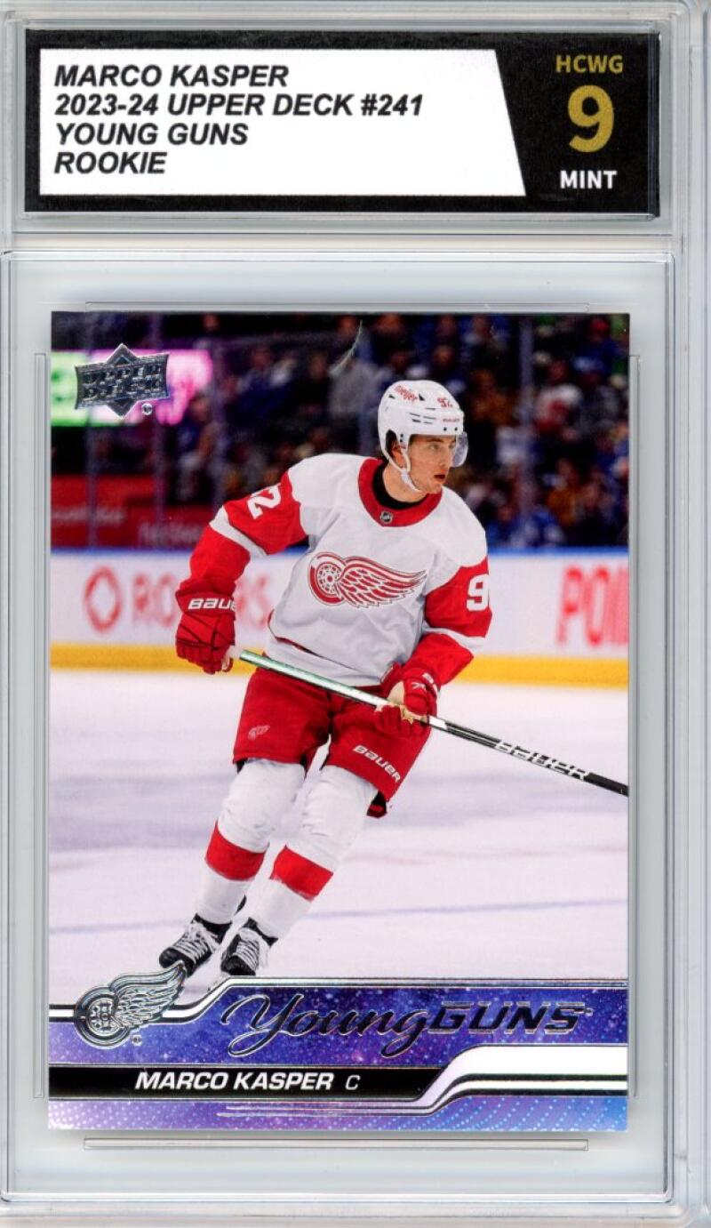 2023-24 Upper Deck #241 Marco Kasper Young Guns YG Graded Mint HCWG 9 Image 1