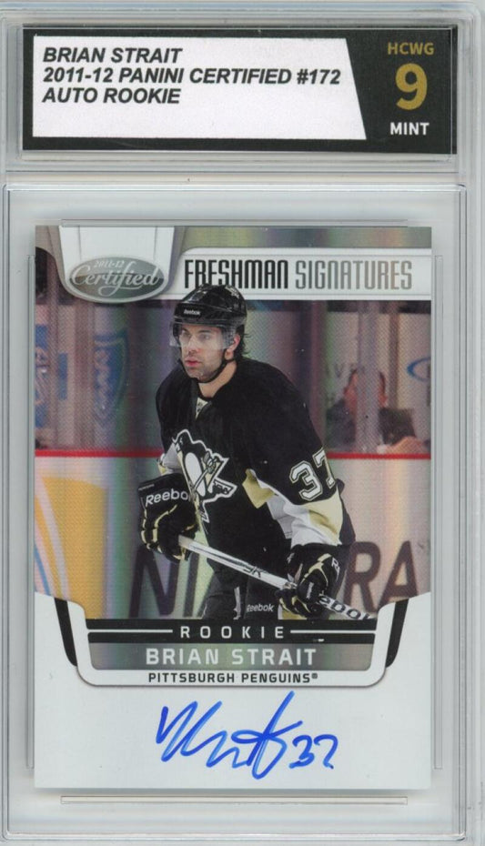 2011-12 Panini Certified #172 Brian Strait Rookie Autographs Graded HCWG 9 Image 1