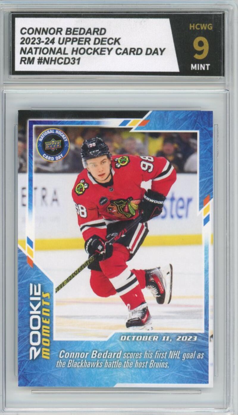 2023-24 Upper Deck National Card Day Connor Bedard Rookie Graded HCWG 9 -11212 Image 1