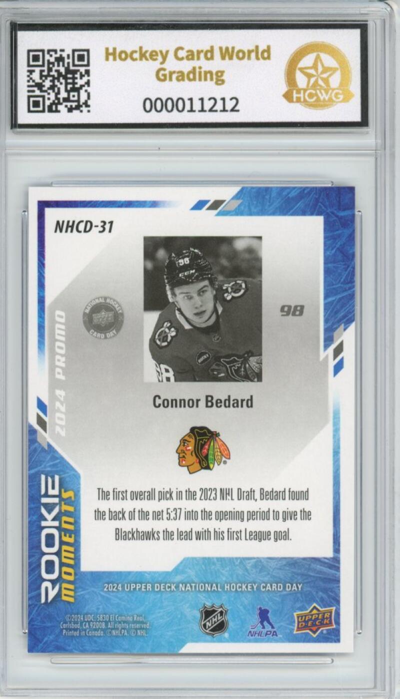 2023-24 Upper Deck National Card Day Connor Bedard Rookie Graded HCWG 9 -11212 Image 2