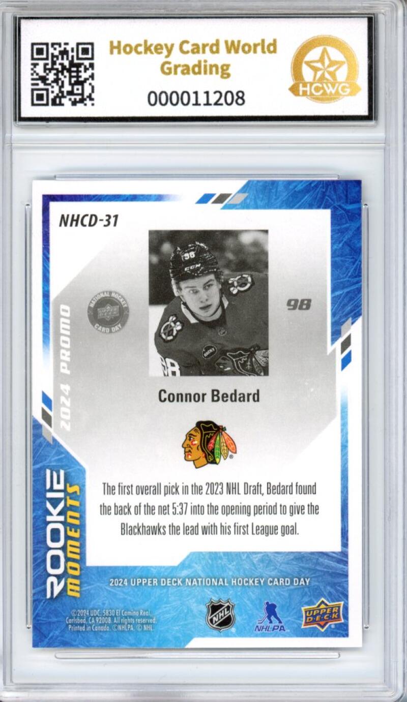 2023-24 Upper Deck National Card Day Connor Bedard Rookie Graded HCWG 9 -11208 Image 2