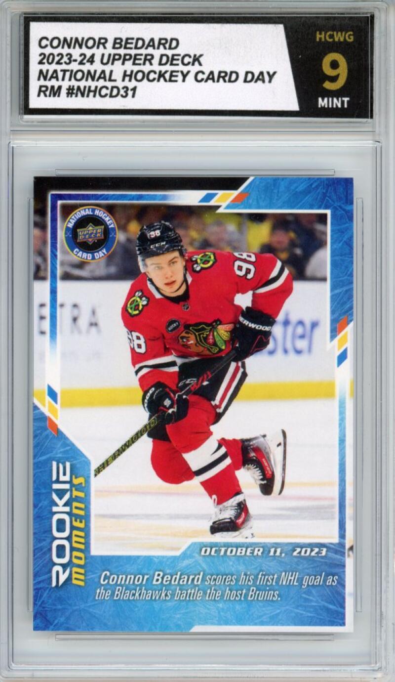 2023-24 Upper Deck National Card Day Connor Bedard Rookie Graded HCWG 9 -11210 Image 1