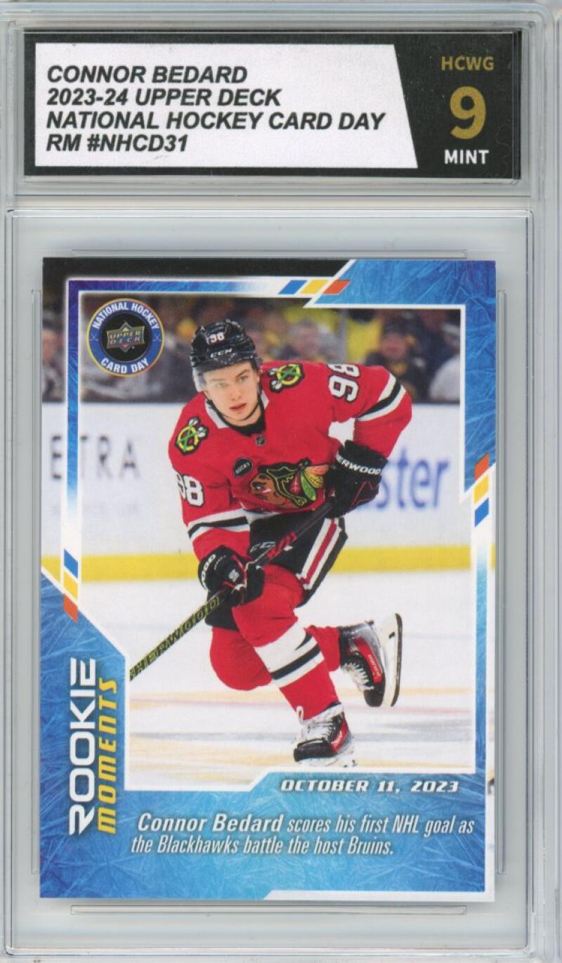 2023-24 Upper Deck National Card Day Connor Bedard Rookie Graded HCWG 9 -11213 Image 1