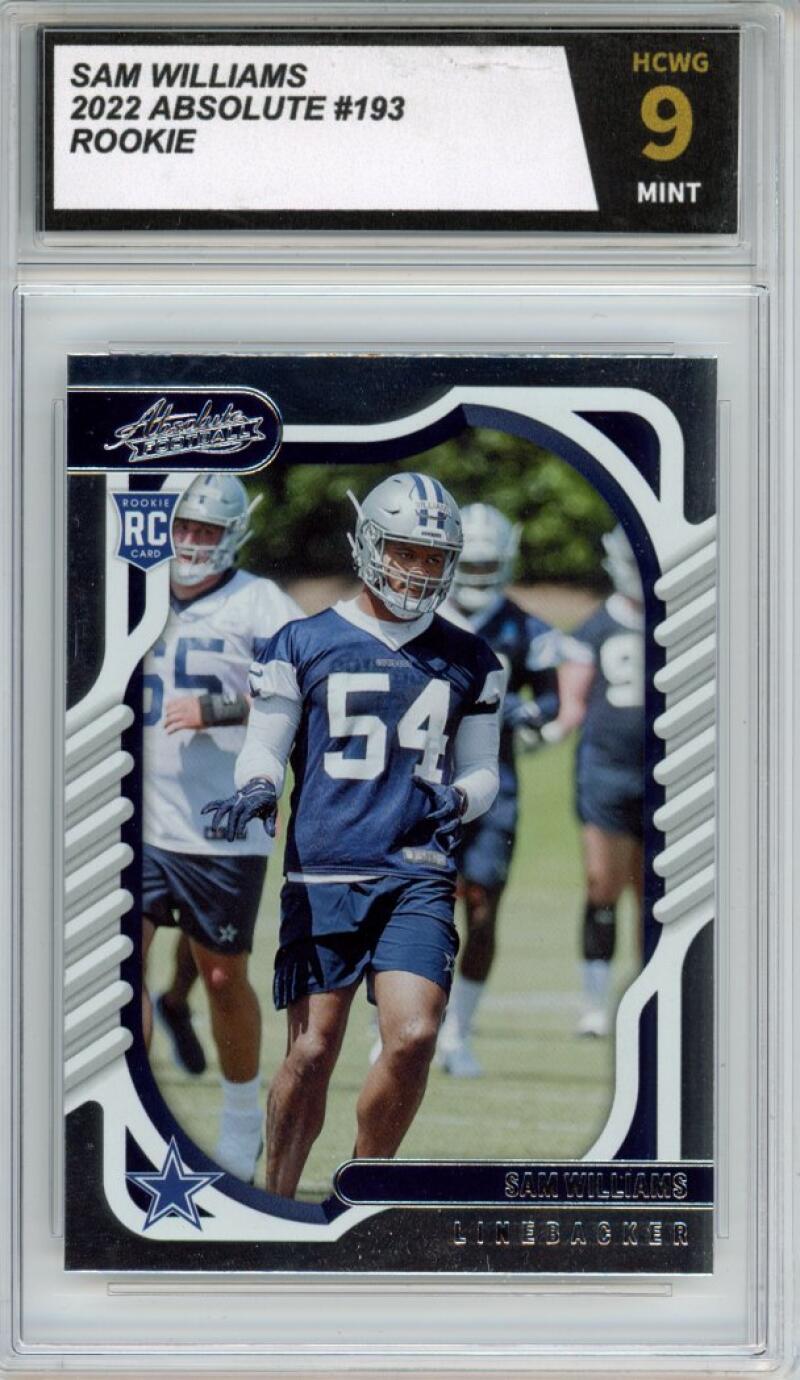 2022 Panini Absolute #193 Sam Williams Rookie Football Mint Graded HCWG 9 Image 1